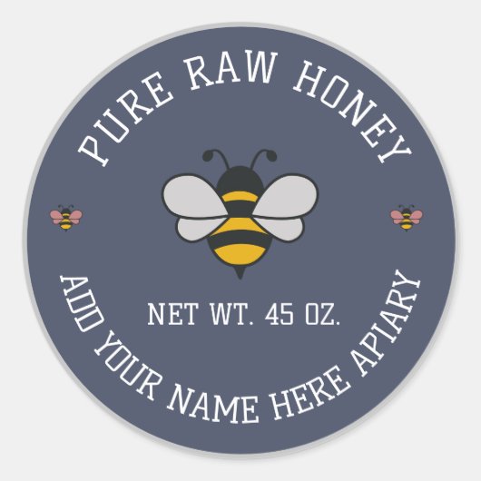 Honey Jar Stickers | Bee & Honeycomb Apiary Labels (Vorderseite)