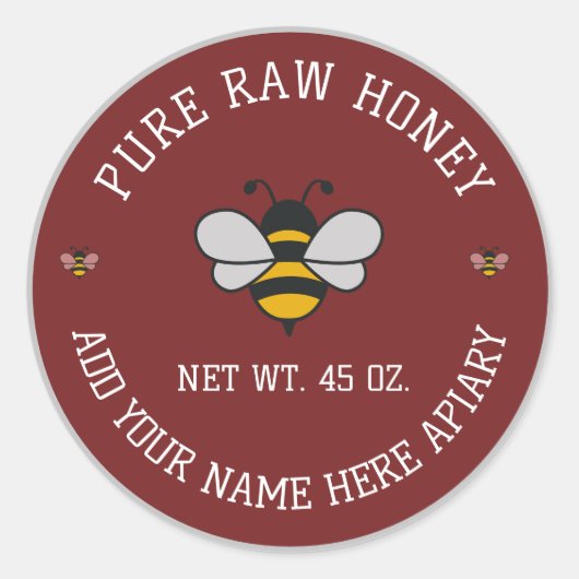 Honey Jar Stickers | Bee & Honeycomb Apiary Labels (Vorderseite)