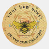 Honey Jar Stickers | Bee & Honeycomb Apiary Labels (Vorderseite)