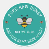 Honey Jar Stickers | Bee & Honeycomb Apiary Labels (Vorderseite)