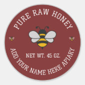 Honey Jar Stickers | Bee & Honeycomb Apiary Labels (Vorderseite)