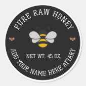 Honey Jar Stickers | Bee & Honeycomb Apiary Labels (Vorderseite)