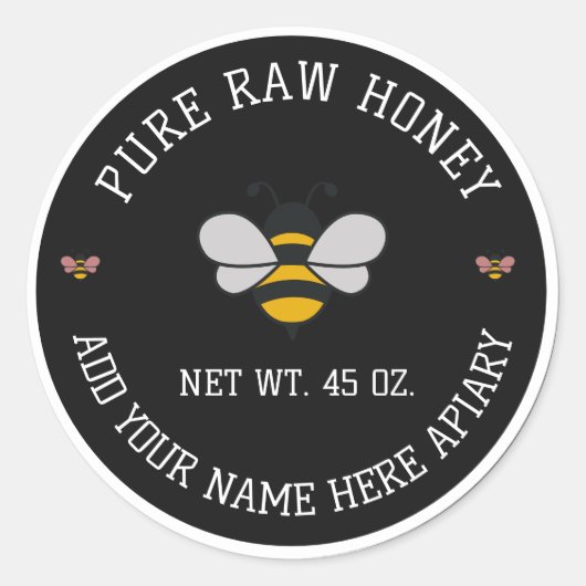 Honey Jar Stickers | Bee & Honeycomb Apiary Labels (Vorderseite)