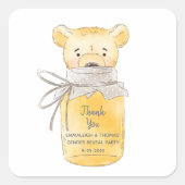Honey Jar Teddy Bear Vielen Dank Quadratischer Aufkleber (Vorderseite)