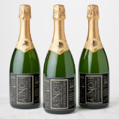 HONEY JAR WATERPROOF LEBENSMITTELETIKETT BLACK GOL SCHAUMWEINETIKETT (Flaschen)