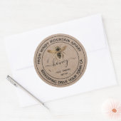 Honey Kraft Paper Jar Labels | Honigbiene Runder Aufkleber (Umschlag)