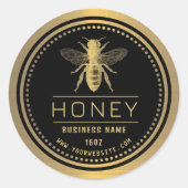 Honey Label Black Gold | Honiglogo Runder Aufkleber (Vorderseite)