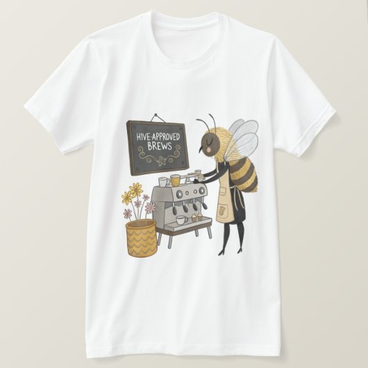 Honey Latte Craftmaster: Barista Bee & Blume Espr T-Shirt (Design vorne)