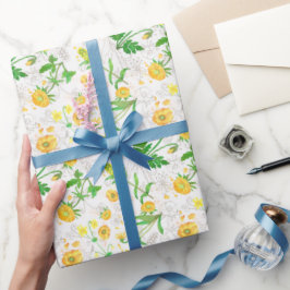 Honey Lemon Blume Schneeweißpapier Geschenkpapier