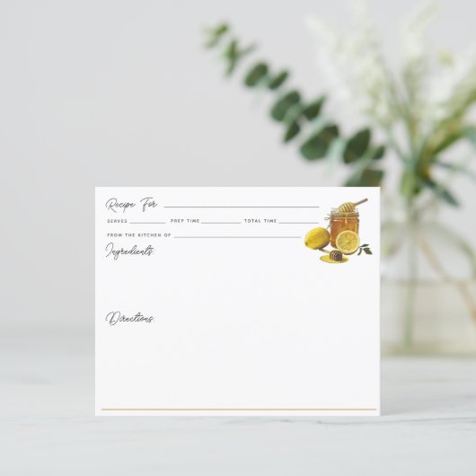 Honey Lemon Rezept Card (Stehend Vorderseite)