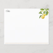 Honey Lemon Rezept Card (Rückseite)