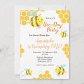 Honey Little Bee 1. Geburtstag Einladung (Vorderseite)