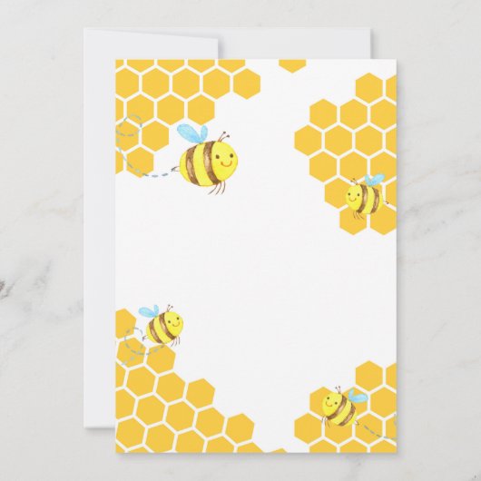 Honey Little Bee 1. Geburtstag Einladung (Rückseite)