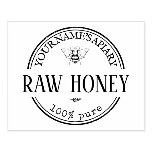 Honey-Logo Honeybee Honeybee Honeycomb Bee Apiary Gummistempel (Prägung)