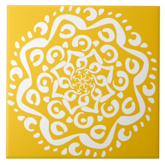 Honey Mandala Fliese (Vorderseite)