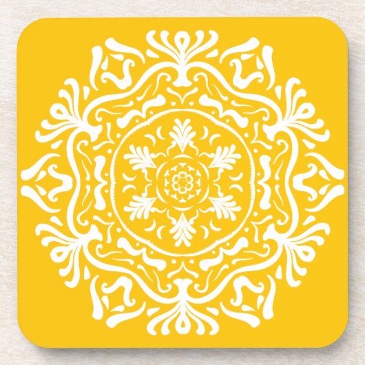 Honey Mandala Getränkeuntersetzer (Vorderseite)