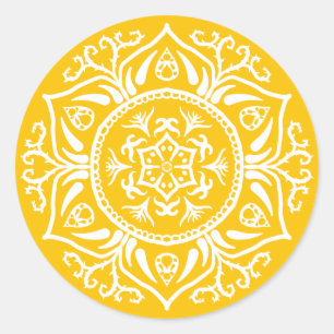 Honey Mandala Runder Aufkleber