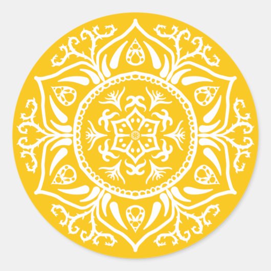 Honey Mandala Runder Aufkleber (Vorderseite)