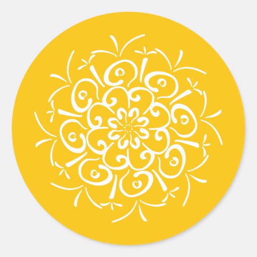 Honey Mandala Runder Aufkleber (Vorderseite)