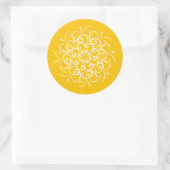 Honey Mandala Runder Aufkleber (Tasche)