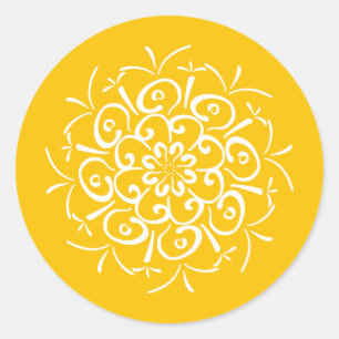 Honey Mandala Runder Aufkleber