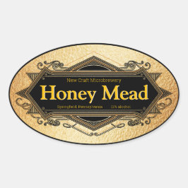 Honey Mead Golden Microbrewery Ovaler Aufkleber