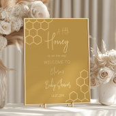 Honey Minimal Golden Beige Babydusche Willkommen Poster