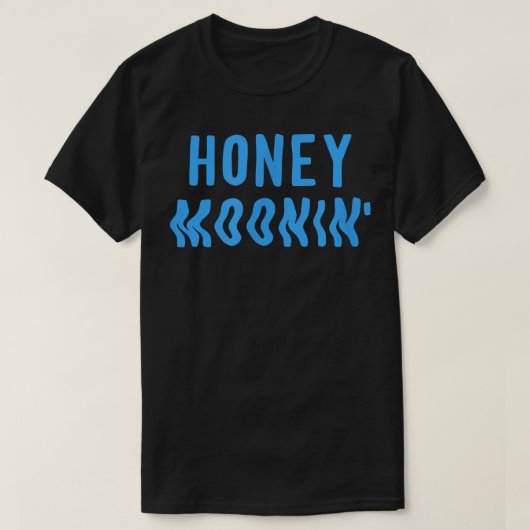 Honey MooninCool Verheiratet Couple Blue Tropical  T-Shirt (Design vorne)