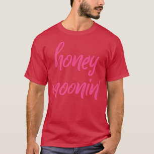Honey MooninPink Brush Honeymoon Matching Paare T-Shirt