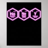 Honey Neon Element Periodic Table Science Poster (Vorne)