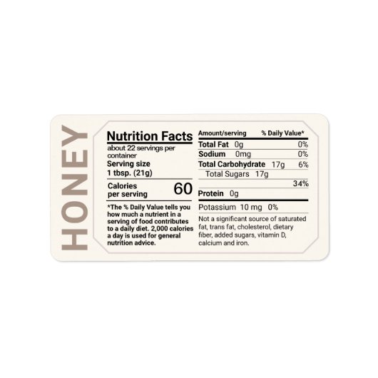 Honey Nutrities Address Label Ivory Taupe Adressaufkleber (Vorne)