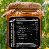 Honey Nutrition Facts Label Black Bee Quadratischer Aufkleber