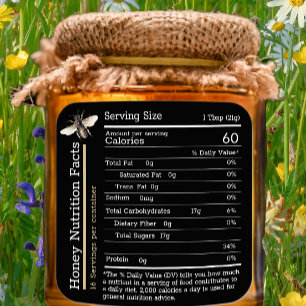 Honey Nutrition Facts Label Black Bee Quadratischer Aufkleber