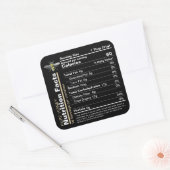 Honey Nutrition Facts Label Black Yellow Bee Quadratischer Aufkleber (Umschlag)
