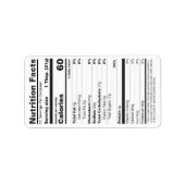 Honey Nutrition Facts Label Small 2020 White Adressaufkleber (Vorne)