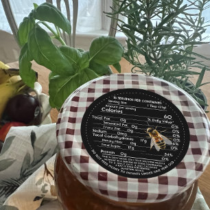 Honey Nutrition Facts Säugling Warning & Bee Black Runder Aufkleber