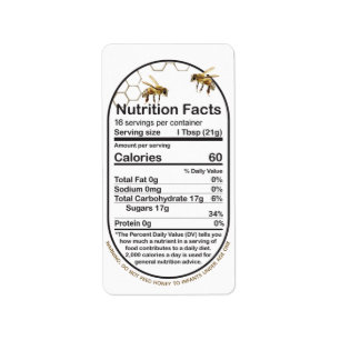 Honey Nutrition Fakten Bee Honeycomb Säugling Warn Adressaufkleber