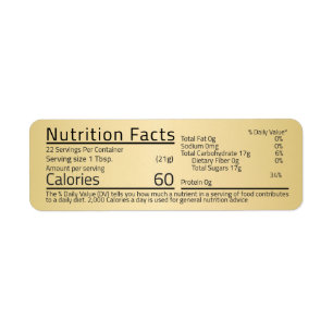 Honey Nutrition Fakten Gold Rücksendeadresse Label