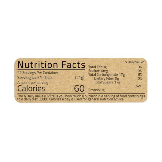 Honey Nutrition Fakten Kraft Rücksendeadresse (Vorne)