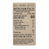 Honey Nutrition Fakten Säugling Warning Apiary Nam (Vorne)