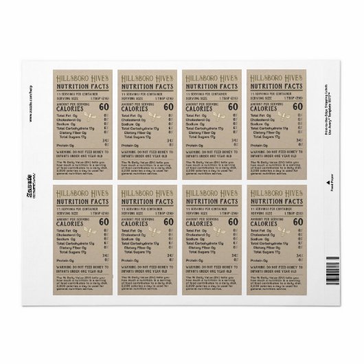 Honey Nutrition Fakten Säugling Warning Apiary Nam (Vorne)