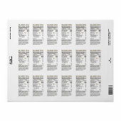 Honey Nutrition Fakten Säugling Warning Apiary Nam Adressaufkleber (Vorne)