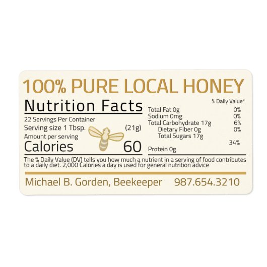Honey Nutrition Little Bee Shipping Labels (Vorne)