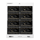 Honey Nutrition Little Bee Shipping Labels Black (Vorne)