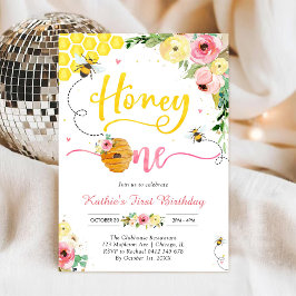 Honey One Honey Bee 1st Birthday Invitation Einladung