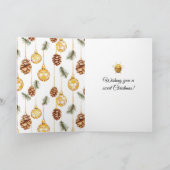 Honey Ornaments Happy Bees Christmas Pine Cones Karte (Innenseite)