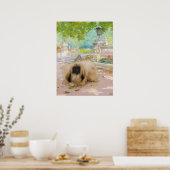 Honey Pekingese in Floral Setting Poster (Küche)