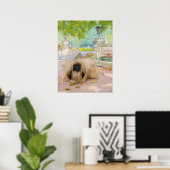 Honey Pekingese in Floral Setting Poster (Heimbüro)