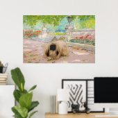 Honey Pekingese in Floral Setting Poster (Heimbüro)