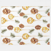 Honey Pine Cones Christmas Fleecedecke (Vorderseite (Horizontal))